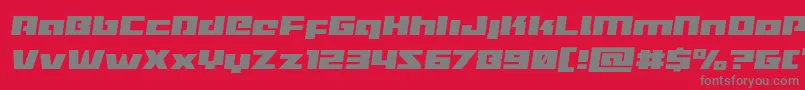 Turbochargesemital-Schriftart – Graue Schriften auf rotem Hintergrund