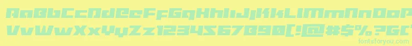 Czcionka Turbochargesemital – zielone czcionki na żółtym tle