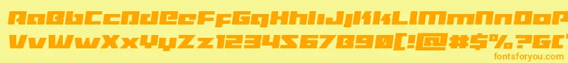 Więcej informacji o czcionce Turbochargesemital Czcionka Turbochargesemital – pomarańczowe czcionki na żółtym tle
