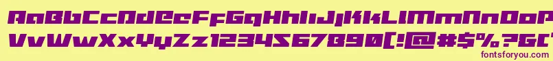 Turbochargesemital Font – Purple Fonts on Yellow Background