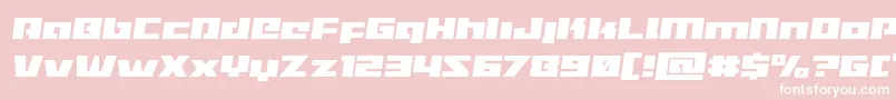 Fonte Turbochargesemital – fontes brancas em um fundo rosa