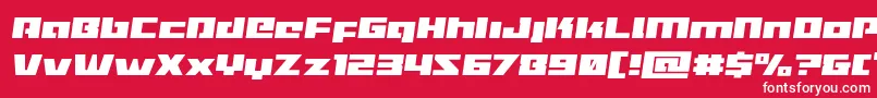 Шрифт Turbochargesemital – белые шрифты на красном фоне