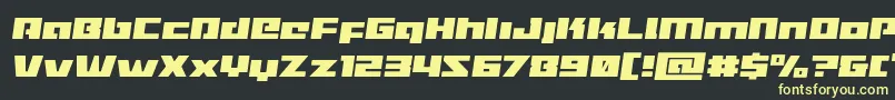 Turbochargesemital Font – Yellow Fonts on Black Background
