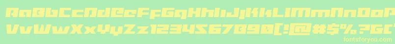 Шрифт Turbochargesemital – жёлтые шрифты на зелёном фоне