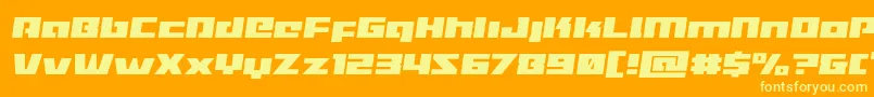 Turbochargesemital Font – Yellow Fonts on Orange Background