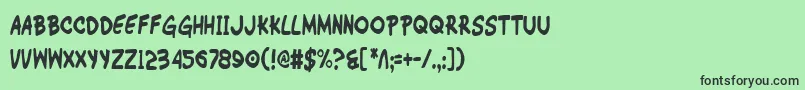 フォントWimpOutCondensed – 緑の背景に黒い文字