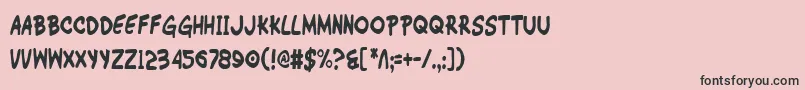 WimpOutCondensed-fontti – mustat fontit vaaleanpunaisella taustalla