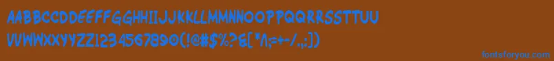 Шрифт WimpOutCondensed – синие шрифты на коричневом фоне