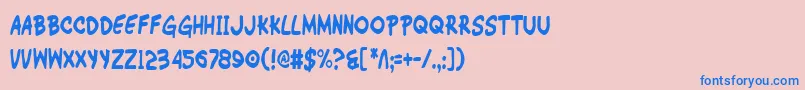 フォントWimpOutCondensed – ピンクの背景に青い文字