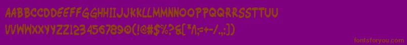 フォントWimpOutCondensed – 紫色の背景に茶色のフォント