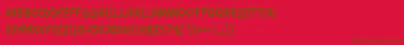 WimpOutCondensed-fontti – ruskeat fontit punaisella taustalla