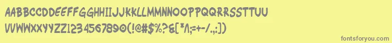 WimpOutCondensed-fontti – harmaat kirjasimet keltaisella taustalla