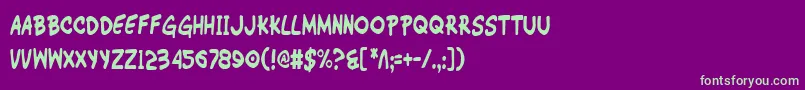 WimpOutCondensed-fontti – vihreät fontit violetilla taustalla