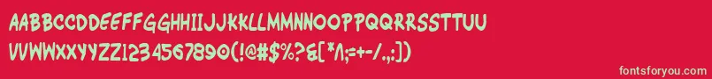 フォントWimpOutCondensed – 赤い背景に緑の文字