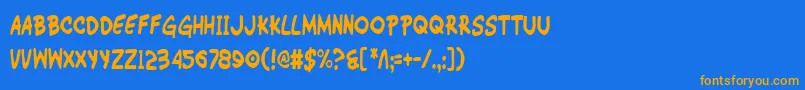 WimpOutCondensed Font – Orange Fonts on Blue Background