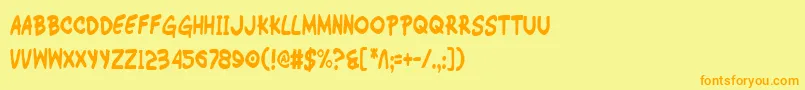 Шрифт WimpOutCondensed – оранжевые шрифты на жёлтом фоне