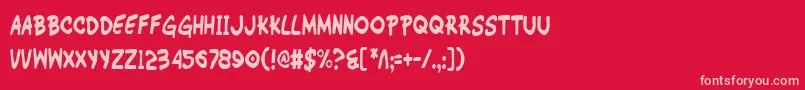 Шрифт WimpOutCondensed – розовые шрифты на красном фоне