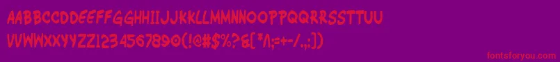 フォントWimpOutCondensed – 紫の背景に赤い文字