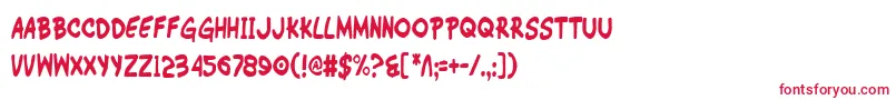 フォントWimpOutCondensed – 赤い文字