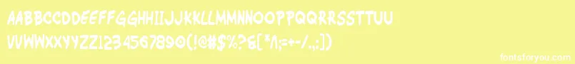 フォントWimpOutCondensed – 黄色い背景に白い文字