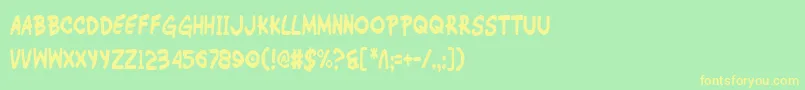 Шрифт WimpOutCondensed – жёлтые шрифты на зелёном фоне