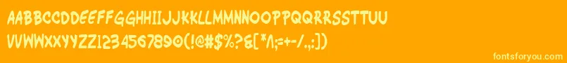 WimpOutCondensed Font – Yellow Fonts on Orange Background