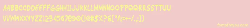 Шрифт WimpOutCondensed – жёлтые шрифты на розовом фоне