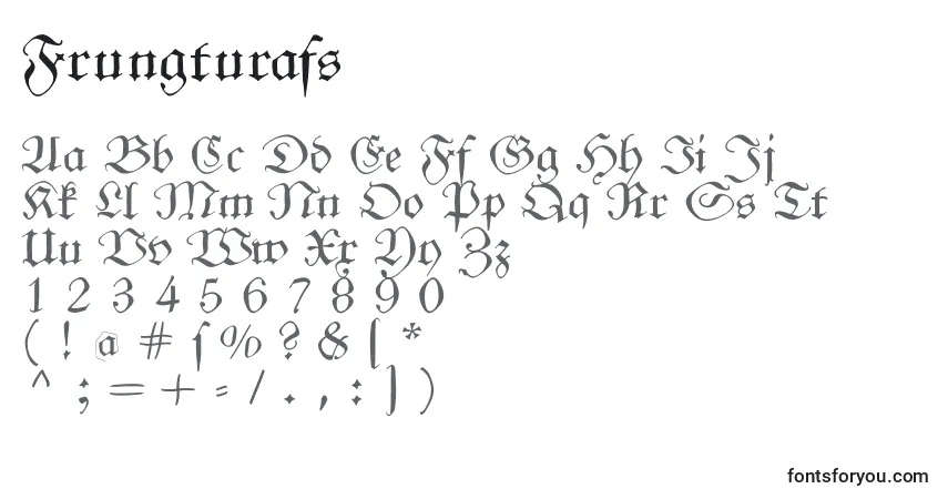 Czcionka Frungturafs – alfabet, cyfry, specjalne znaki