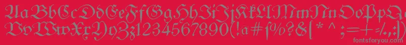 フォントFrungturafs – 赤い背景に灰色の文字