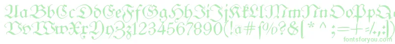 Fonte Frungturafs – fontes verdes em um fundo branco
