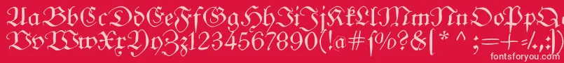 Frungturafs Font – Pink Fonts on Red Background