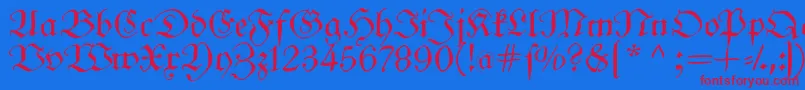 Frungturafs Font – Red Fonts on Blue Background