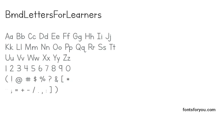 Schriftart BmdLettersForLearners – Alphabet, Zahlen, spezielle Symbole