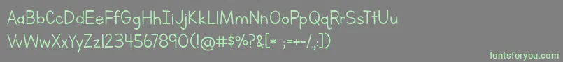 BmdLettersForLearners Font – Green Fonts on Gray Background