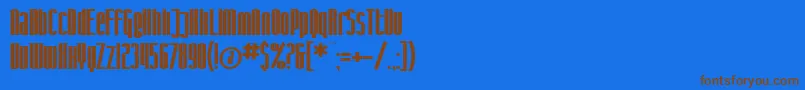 SfIronGothicBold Font – Brown Fonts on Blue Background