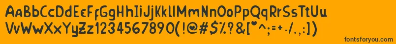 HornyVillageS Font – Black Fonts on Orange Background