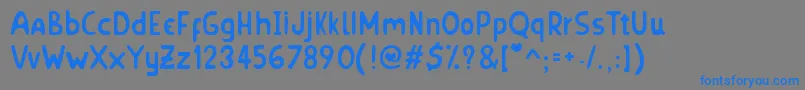 HornyVillageS-Schriftart – Blaue Schriften auf grauem Hintergrund