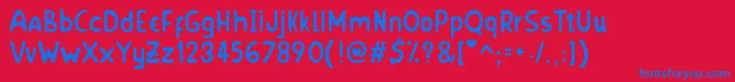 HornyVillageS Font – Blue Fonts on Red Background