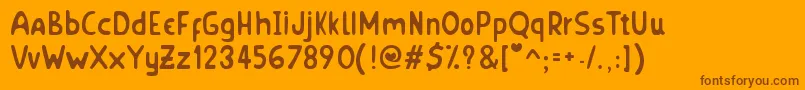 HornyVillageS Font – Brown Fonts on Orange Background