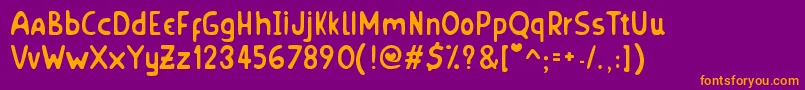 HornyVillageS Font – Orange Fonts on Purple Background