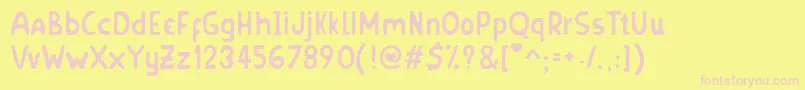 HornyVillageS Font – Pink Fonts on Yellow Background