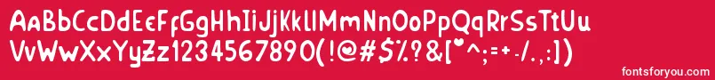 HornyVillageS Font – White Fonts on Red Background