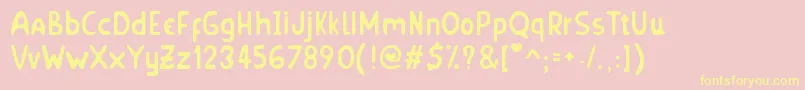 HornyVillageS Font – Yellow Fonts on Pink Background