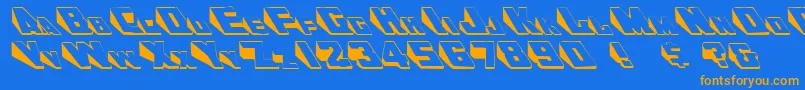 Doorjam Font – Orange Fonts on Blue Background