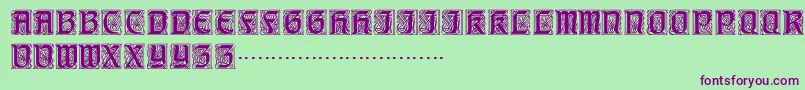 TitlingcapsRegular Font – Purple Fonts on Green Background