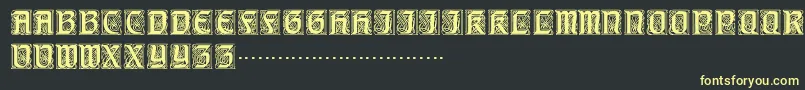 フォントTitlingcapsRegular – 黒い背景に黄色の文字