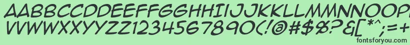 Animeace2Ital Font – Black Fonts on Green Background
