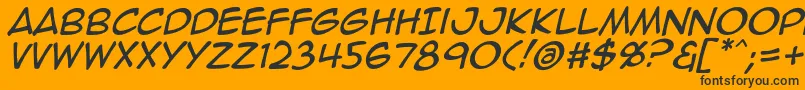 Шрифт Animeace2Ital – чёрные шрифты на оранжевом фоне