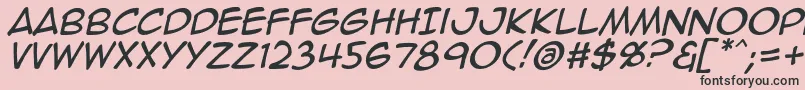 Animeace2Ital-fontti – mustat fontit vaaleanpunaisella taustalla