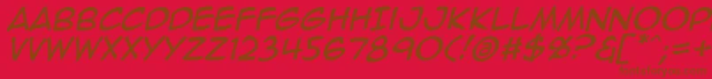 Animeace2Ital-fontti – ruskeat fontit punaisella taustalla